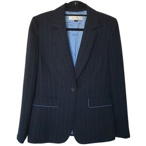 TAHARI NAVY‎ PINSTRIPE BLAZER SIZE 10